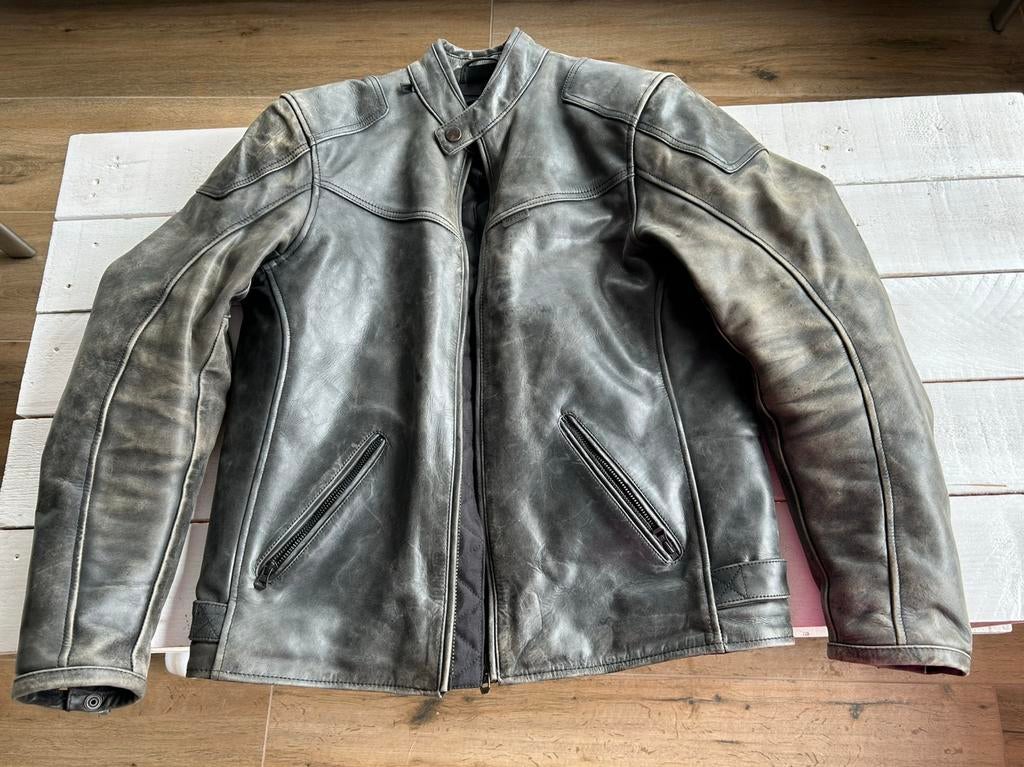 Veste de moto en cuir épais M48, Enlèvement ou Envoi, Seconde main, Hommes, Manteau | cuir
