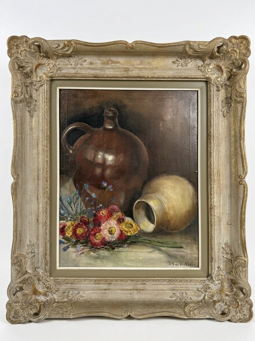 Superbe peinture nature morte Jacques Van Der Elst – Grand, Antiquités & Art, Art | Peinture | Moderne, Enlèvement
