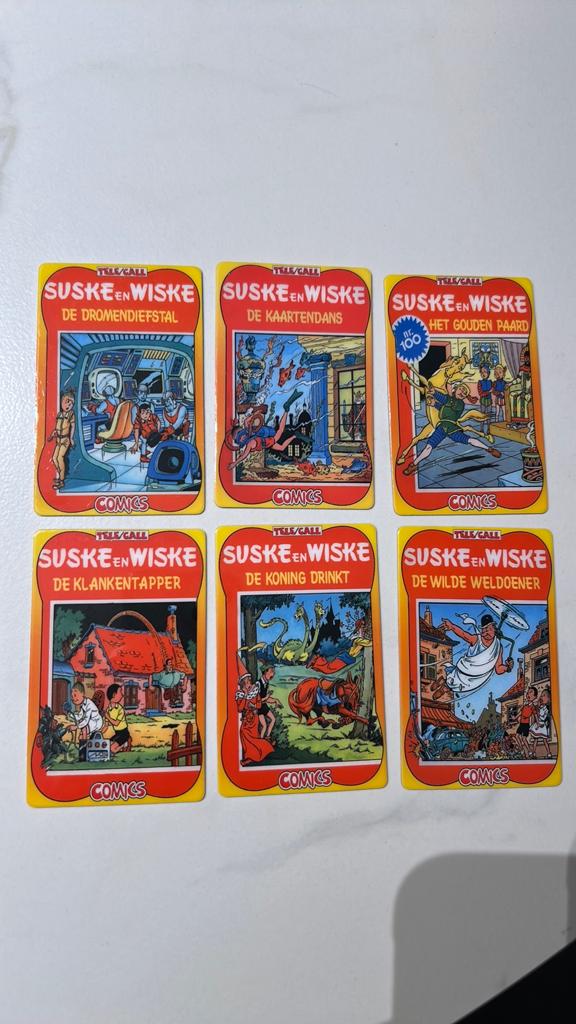 Vandersteen suske en wiske 6 telecards 1998, Verzamelen, Ophalen of Verzenden, Suske en Wiske, Zo goed als nieuw