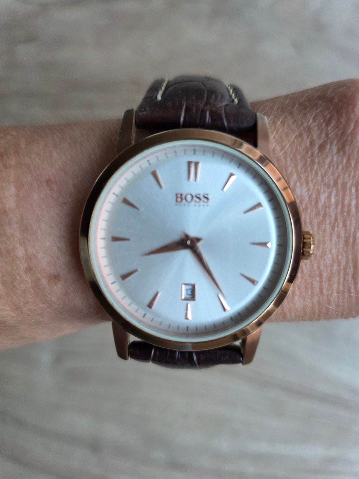 horloge Boss, Handtassen en Accessoires, Polshorloge, Ophalen, Overige merken, Leer