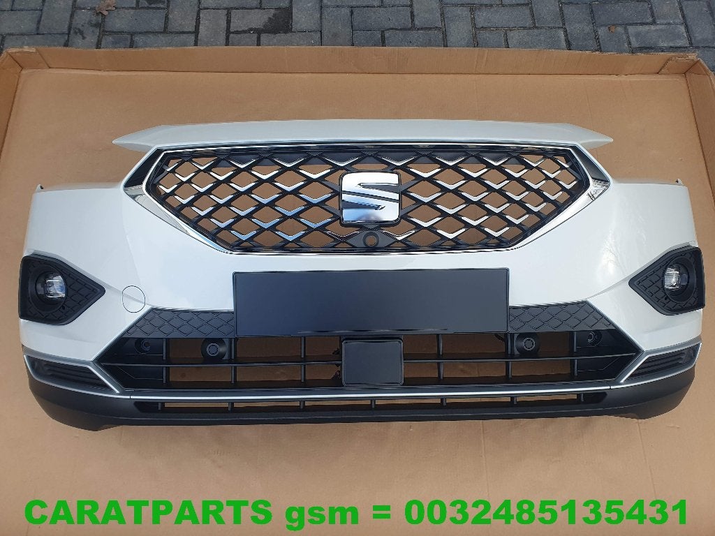 5FJ807217E bumper Tarraco Voorbumper 6pdc LOK1 Oryw White, Ophalen, Gebruikt, Voor, Bumper