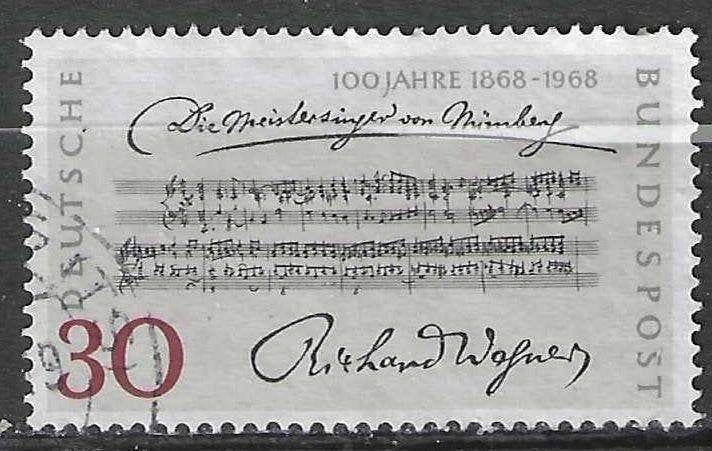 Allemagne Bundespost 1968 - Yvert 431 - Master Singers (ST), Envoi, Affranchi