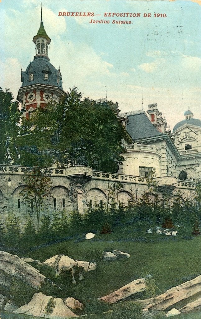 5 cartes postales - Expo 1910 - Bruxelles, Envoi