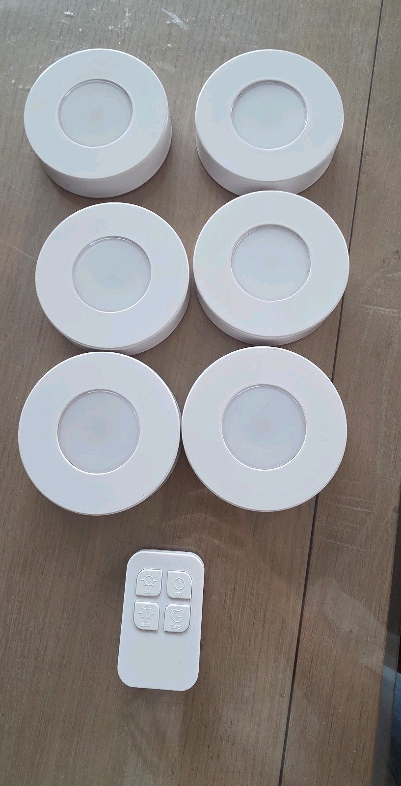 6 spots op batterij met afstandsbediening, Maison & Meubles, Lampes | Spots, Enlèvement, Télécommande