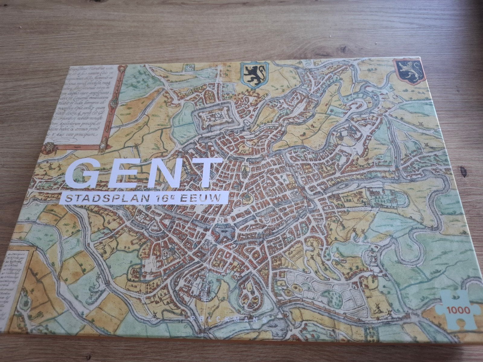1000 puzzel Gent Stadsplan 16e eeuw, Ophalen, 500 t/m 1500 stukjes, Zo goed als nieuw, Legpuzzel