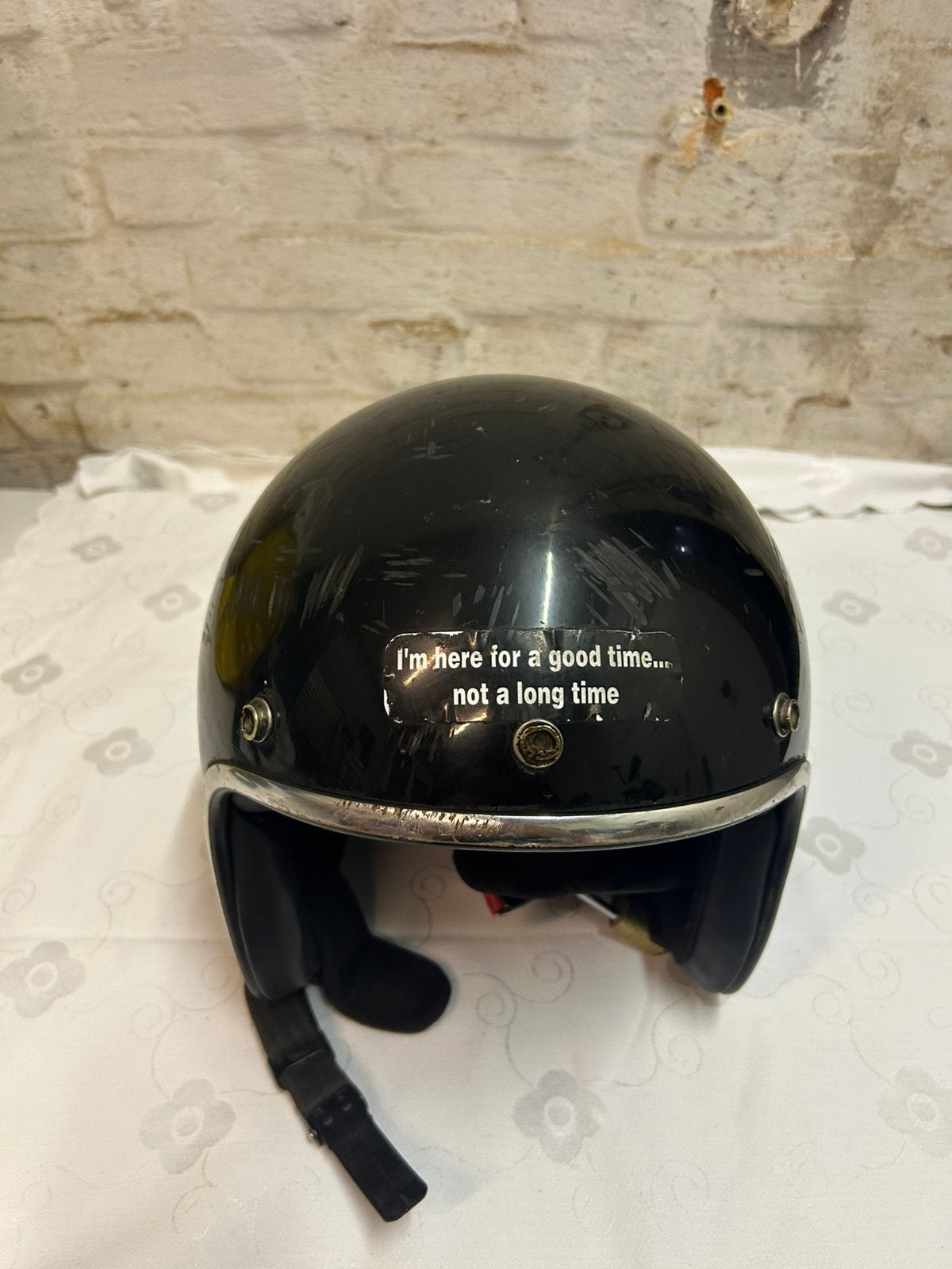 Casque moto jet iXS noir – style vintage / rétro, Enlèvement, Utilisé