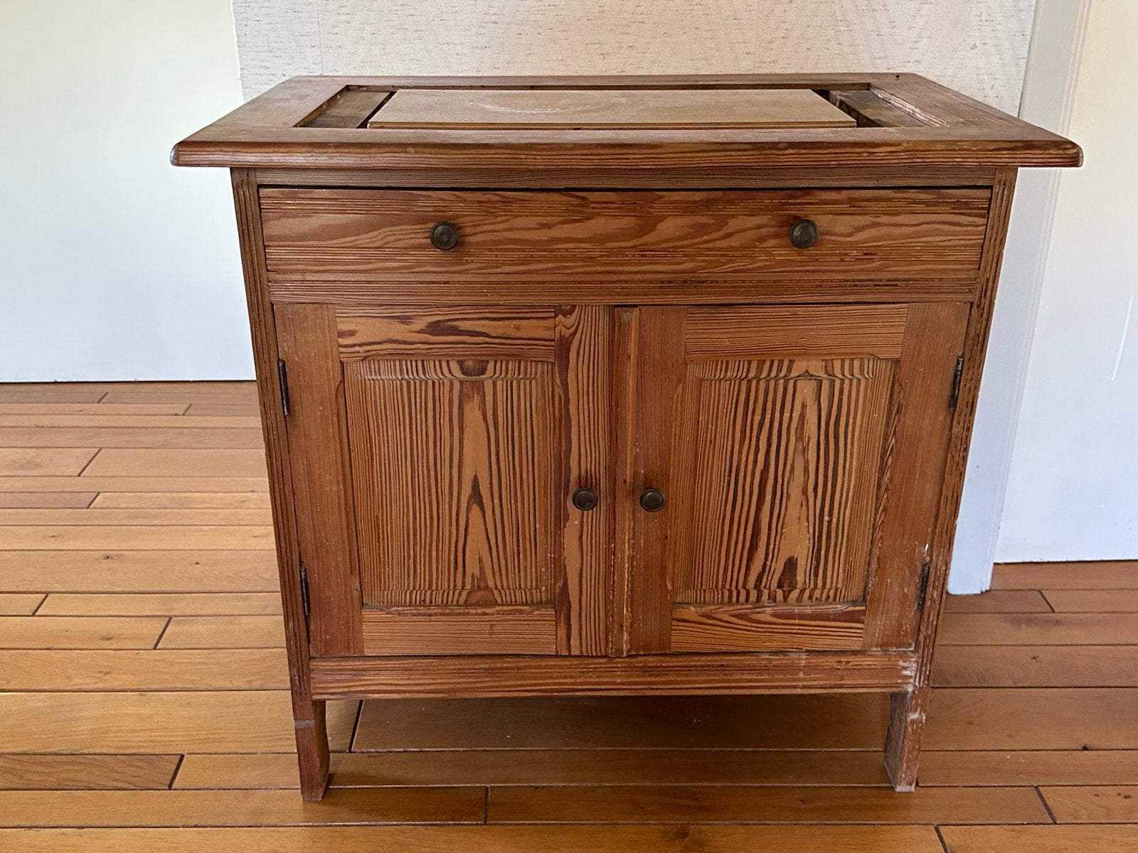 Vintage grenenhouten kastje, Huis en Inrichting, Ophalen, Gebruikt