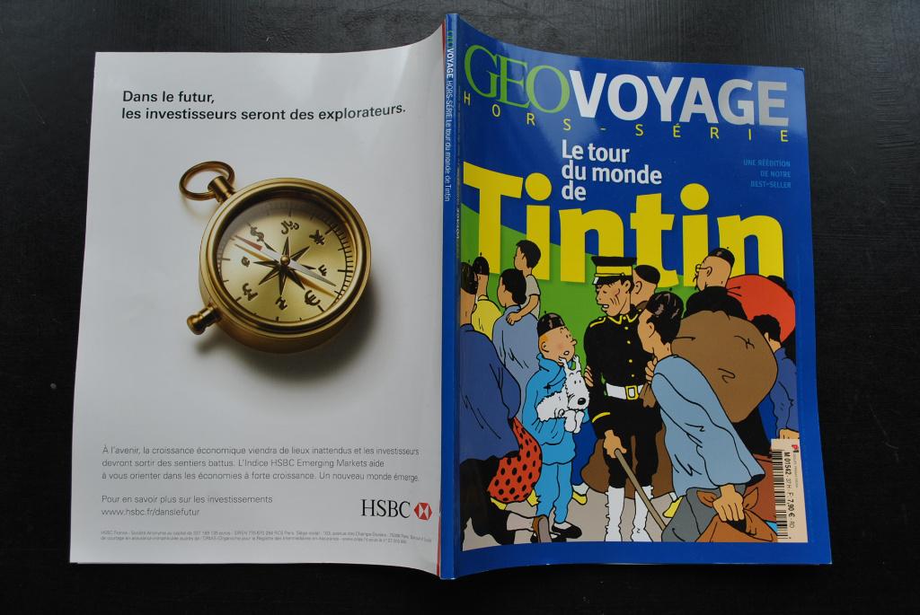 LE TOUR DU MONDE DE TINTIN MAGAZINE GEO-VOYAGE réédition, Ophalen of Verzenden, Gelezen