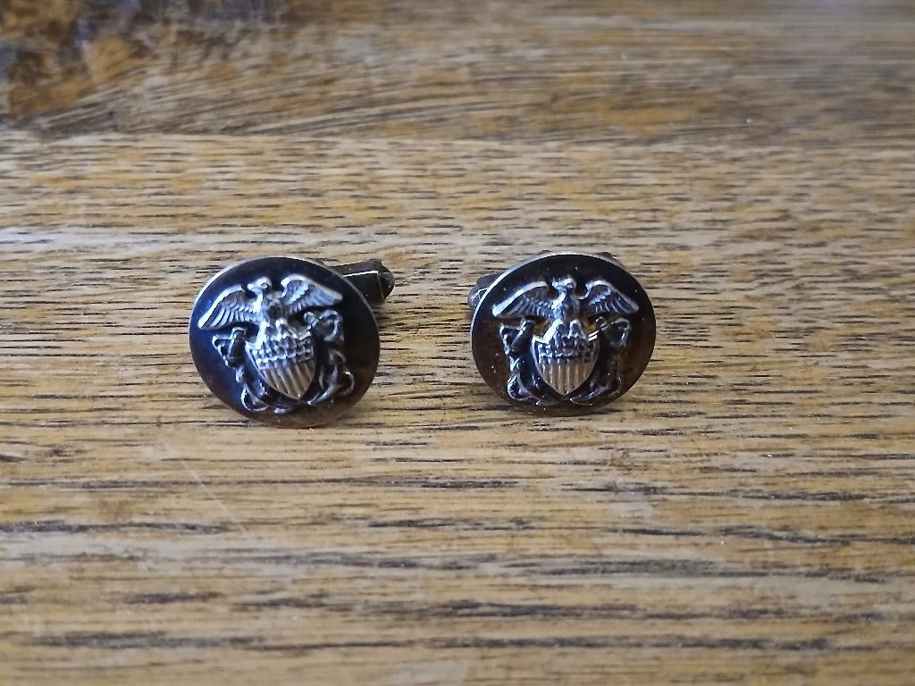 Zilveren manchetknopen van de Amerikaanse marine, Verzenden, Marine, Embleem of Badge