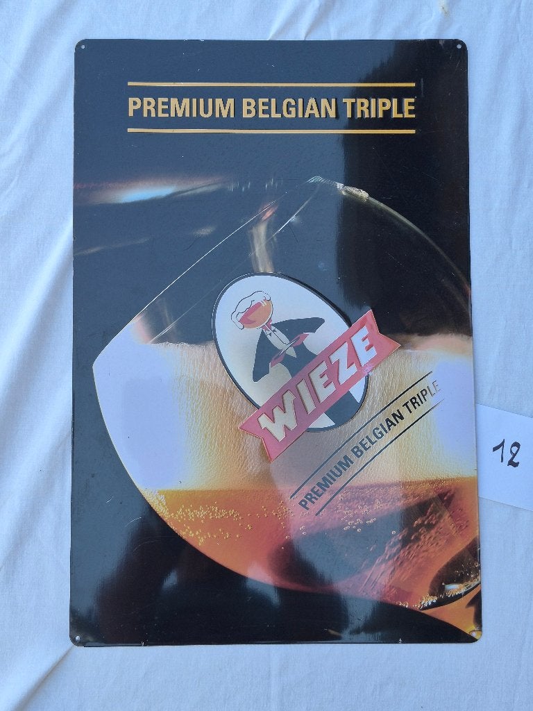 metalen reclamebord nr 12, Ophalen, Zo goed als nieuw, Reclamebord