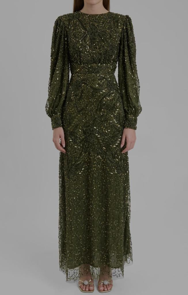 Robe de bal longue robe de soirée taille 44 olive, Enlèvement, Taille 42/44 (L), Robe de gala