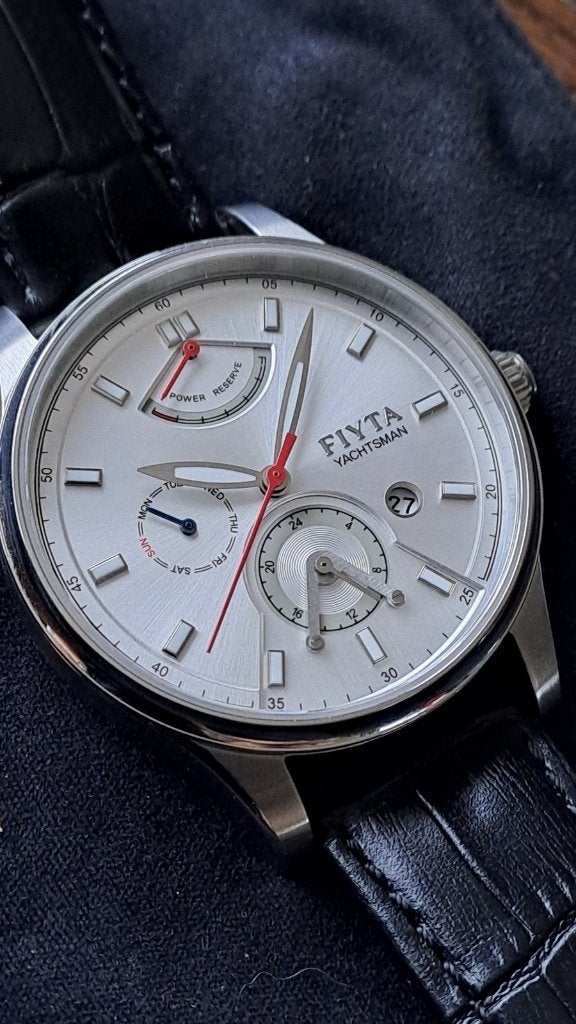 Fiat Yachtman 42 mm, Leer, Staal, Polshorloge, Zo goed als nieuw