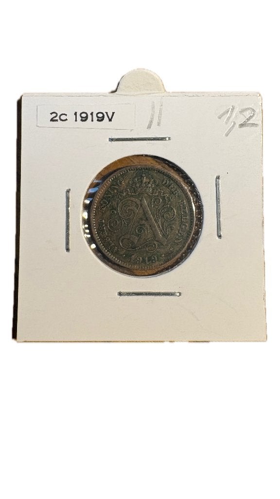 ALBERT I: 2 CENT 1919V (2), Postzegels en Munten, Ophalen of Verzenden