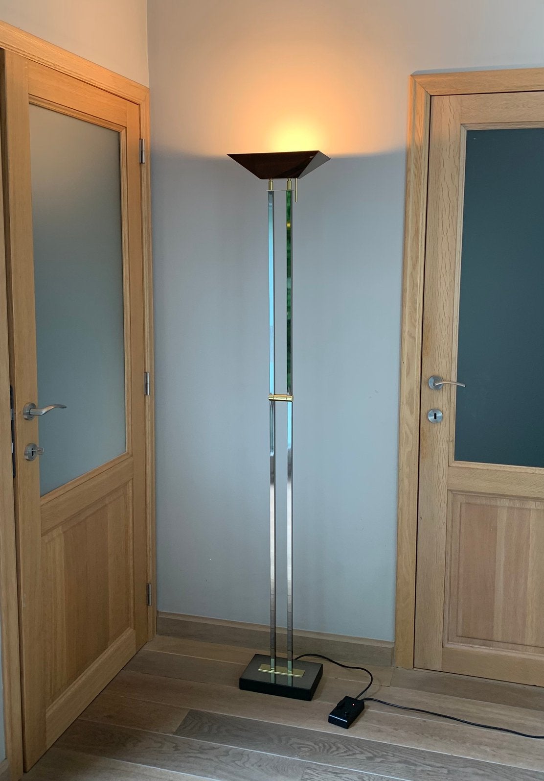 Lampadaire Vintage Hollywood Regency - Deknudt (Années 80), Autres culots, Comme neuf, Hollywood Regency, Métal