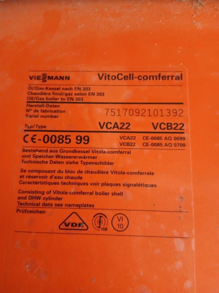 Mazoutketel viessmann, Ophalen