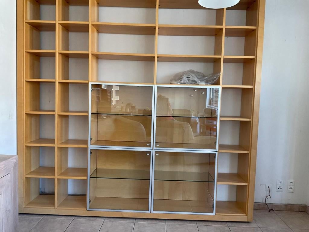 Boekenkast (wandkast), Huis en Inrichting, Kasten | Boekenkasten, Gebruikt, 200 cm of meer, 200 cm of meer, 25 tot 50 cm, Met deur(en)