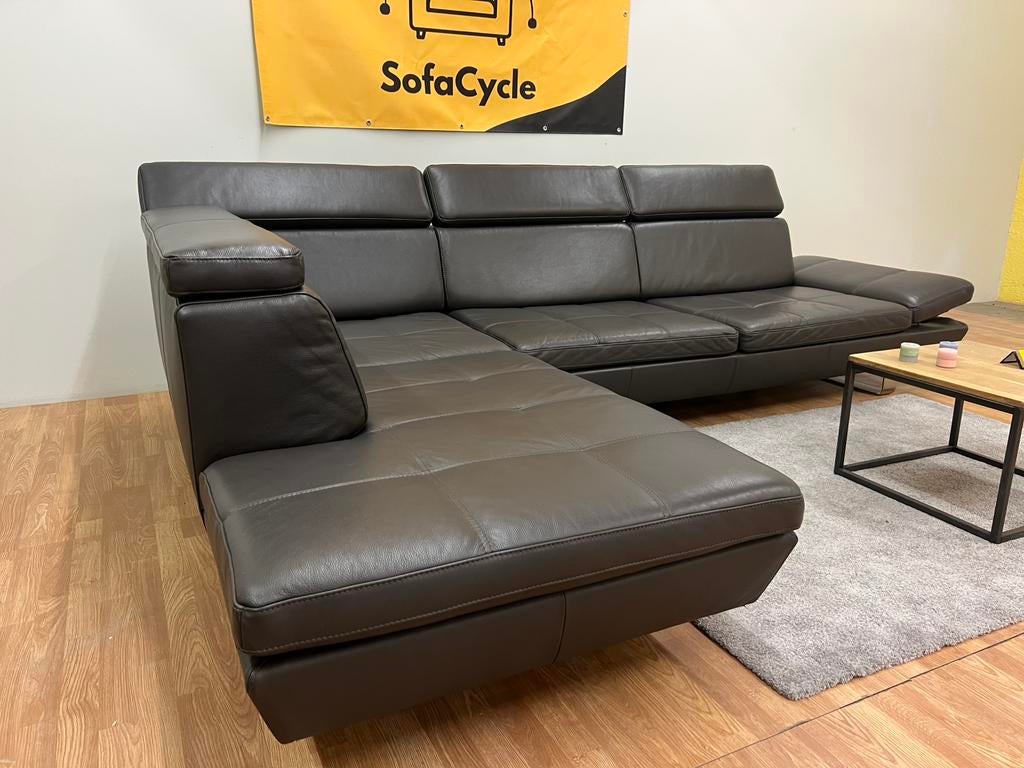 Canapé d'angle en cuir Belform-Nettoyé + Livraison/Sofacycle, Maison & Meubles, Enlèvement ou Envoi, Comme neuf, SofaCycle, Info@sofacycle.be