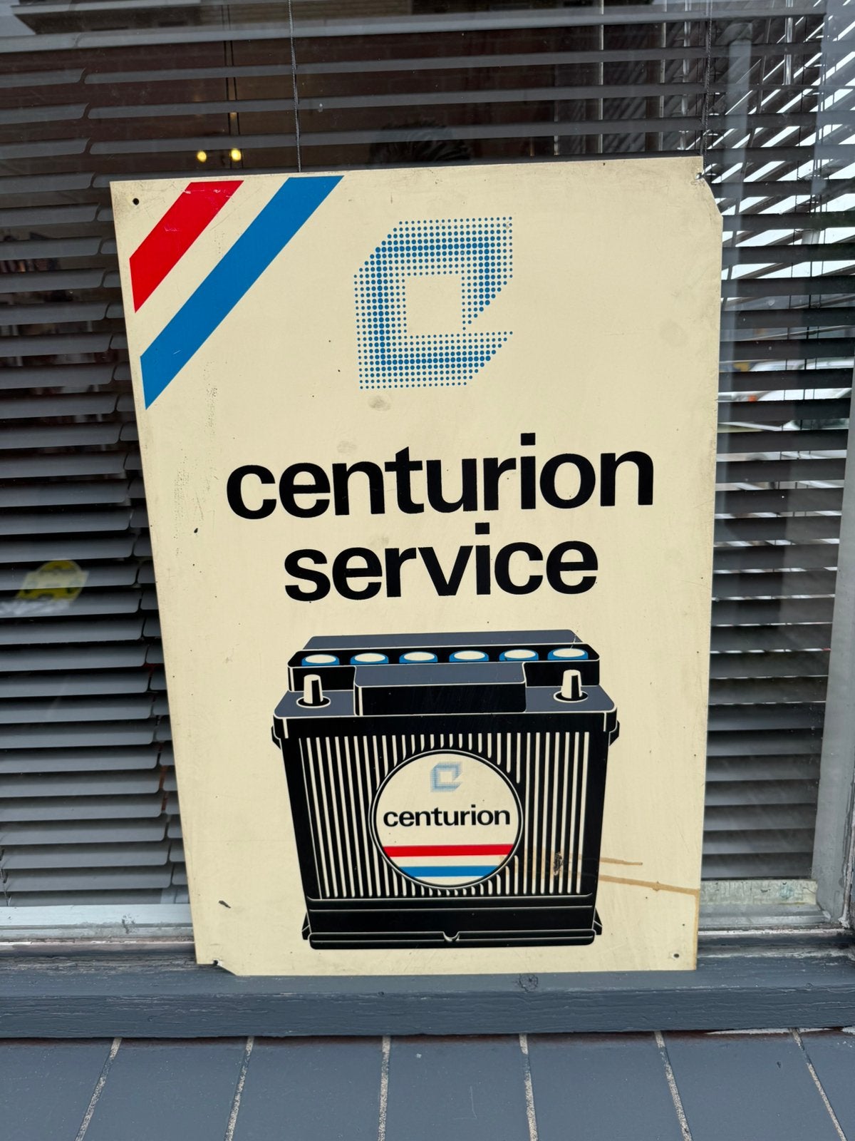 Centurion Accu oud reclamebord, Verzamelen, Merken en Reclamevoorwerpen, Gebruikt, Reclamebord, Ophalen of Verzenden
