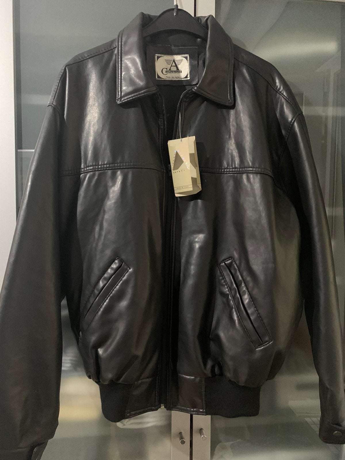 Lederen jas maat XL NIEUW, Kleding | Heren, Ophalen, Nieuw, Maat 56/58 (XL), Zwart