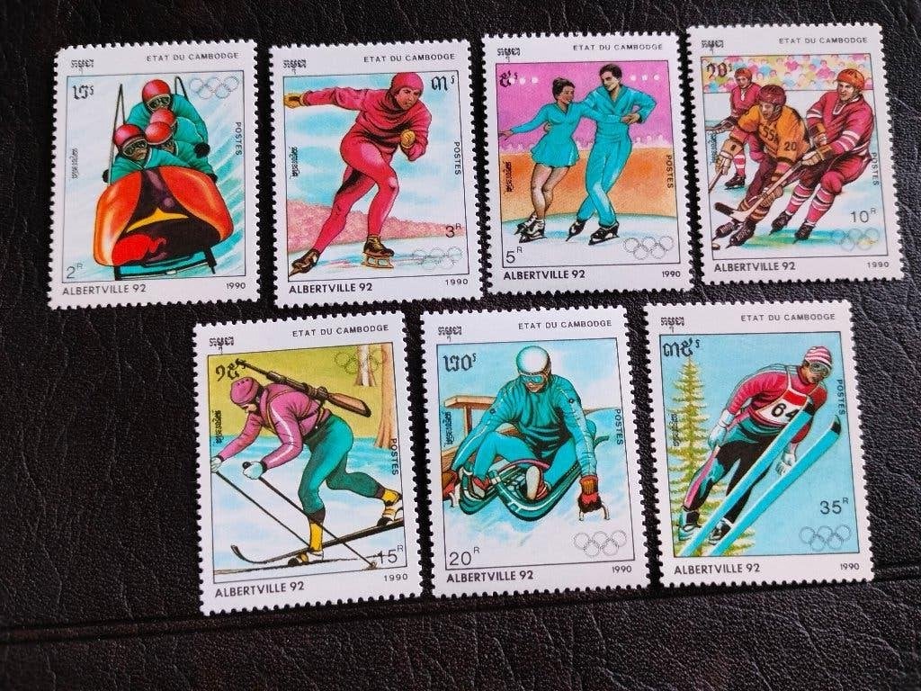 Cambodja 1990 - sport - kunstschaatsen, ijshockey **, Verzenden, Postfris, Zuidoost-Azië