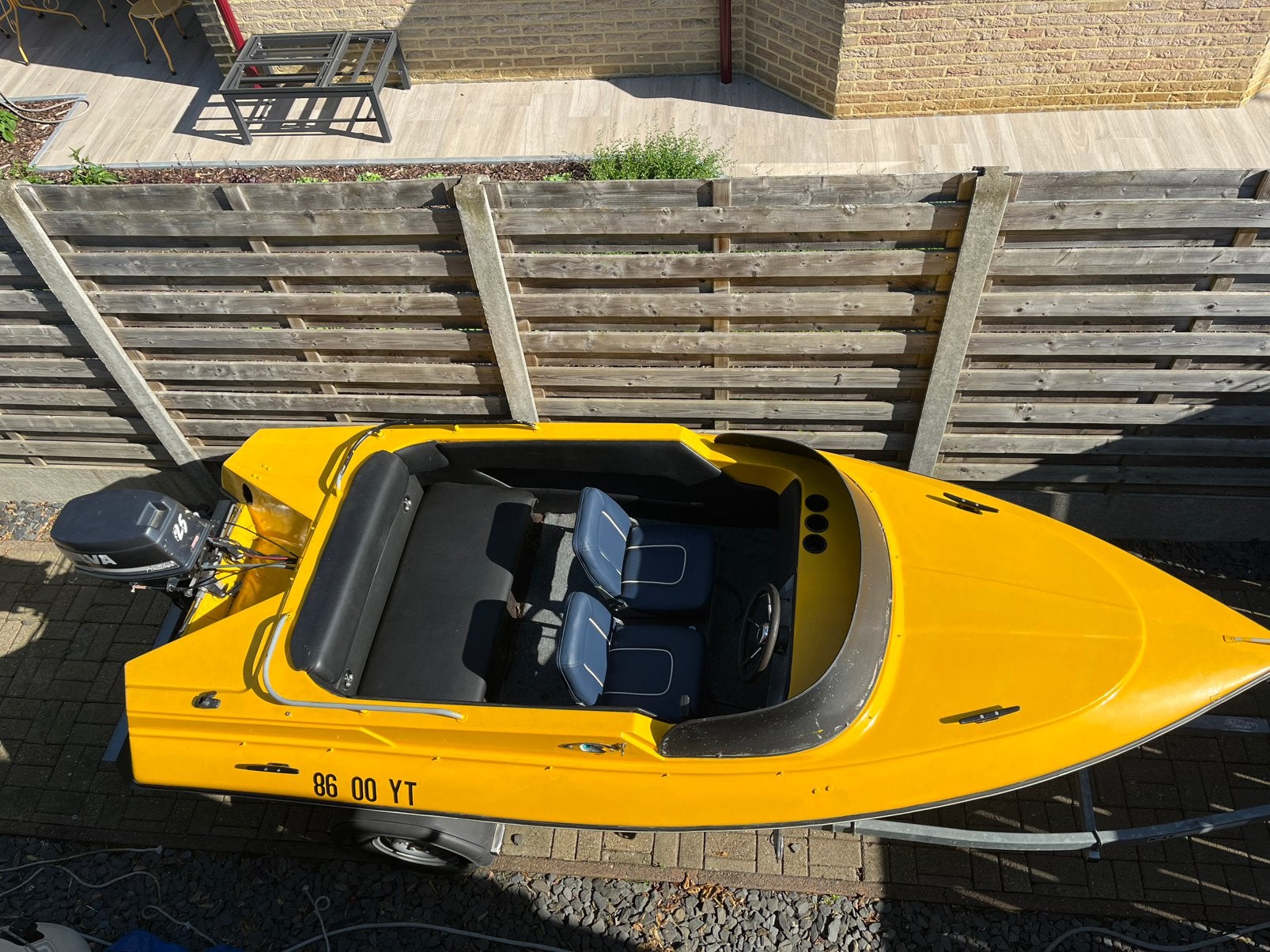 Vintage speedboot + BBM+ Kalf trailer en toebehoren, Watersport en Boten, Motorboten en Motorjachten, Zo goed als nieuw, Polyester