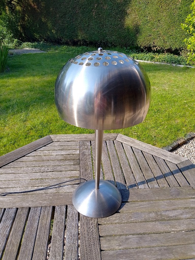 Lampe de table "champignon" en chrome, inspiration space age, Maison & Meubles, Lampes | Lampes de table, Enlèvement ou Envoi