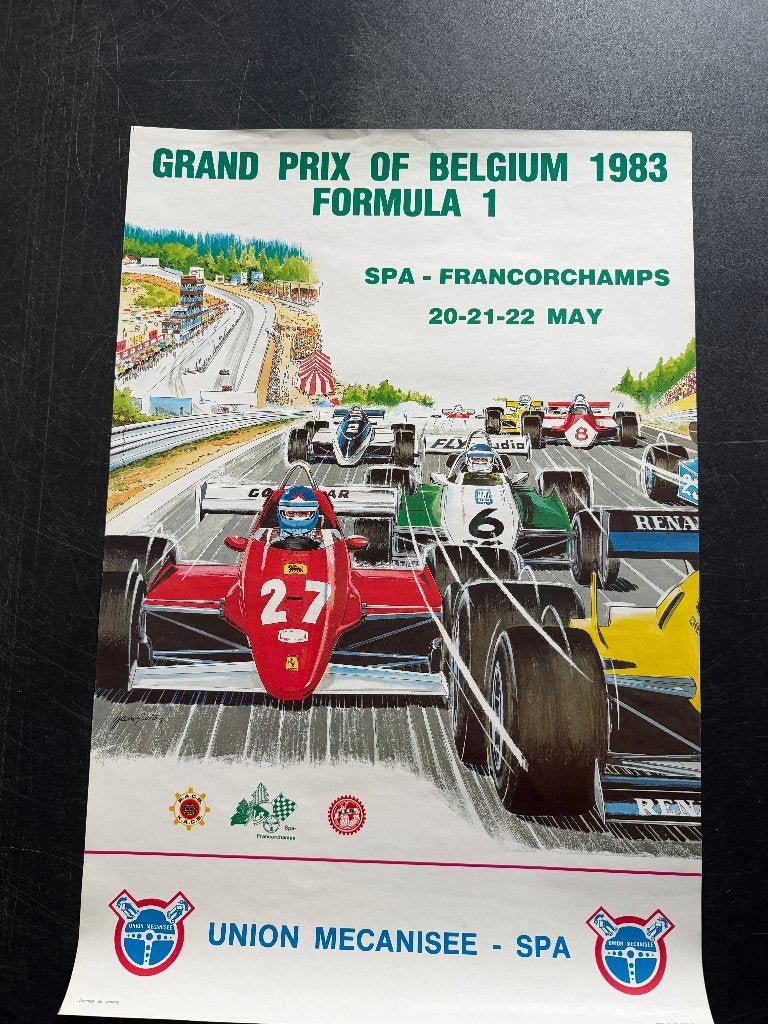 affiche Grand Prix of Belgium formule 1 1983 Michel Vaillant, Enlèvement ou Envoi, ForTwo