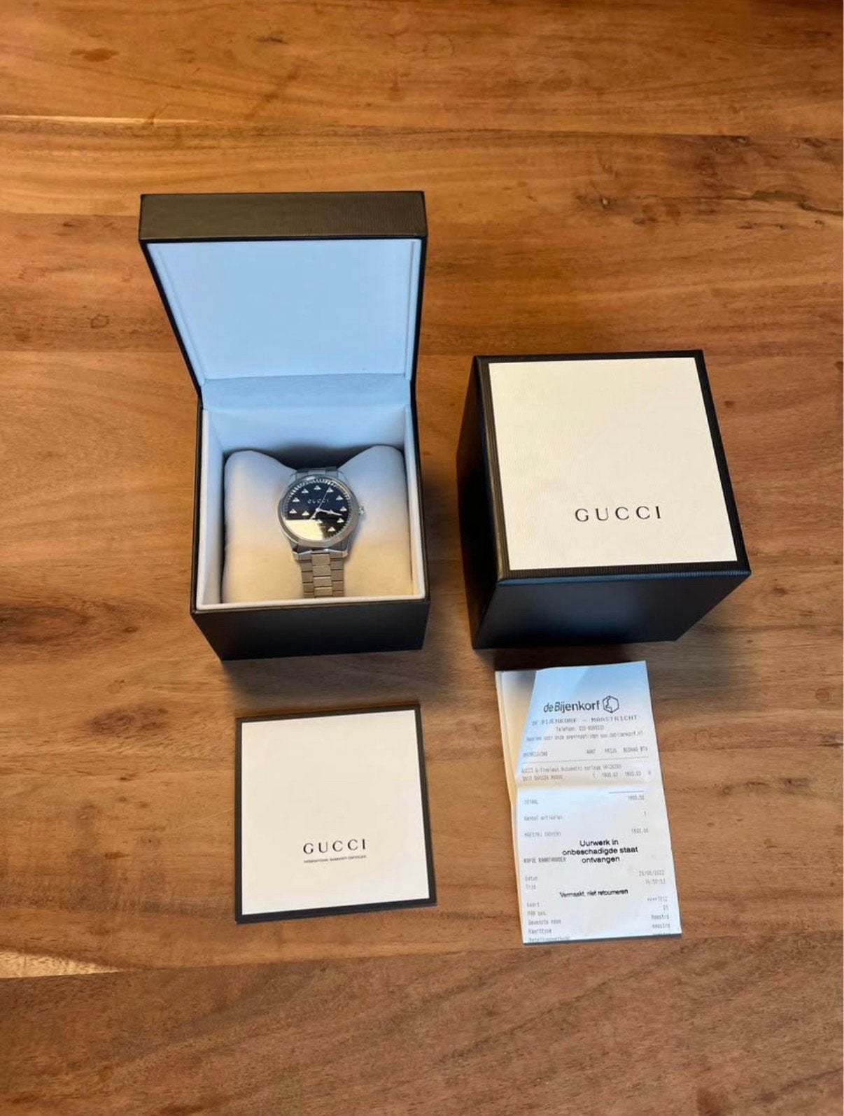 Gucci herenhorloge G-Timeless, Bijoux, Sacs & Beauté, Autres marques, Enlèvement, Montre de poche, Acier