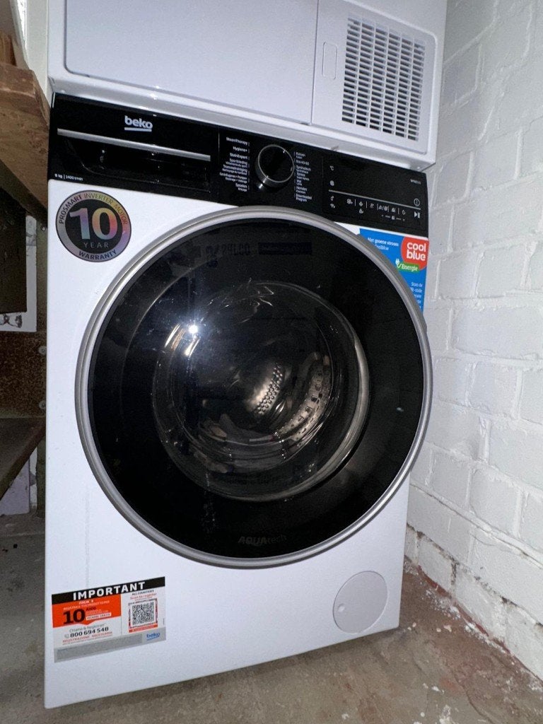 Wasmachine + droogkast - nog 9 maand garantie!, Elektronische apparatuur, Ophalen, 1200 tot 1600 toeren, Zo goed als nieuw, Energieklasse A of zuiniger