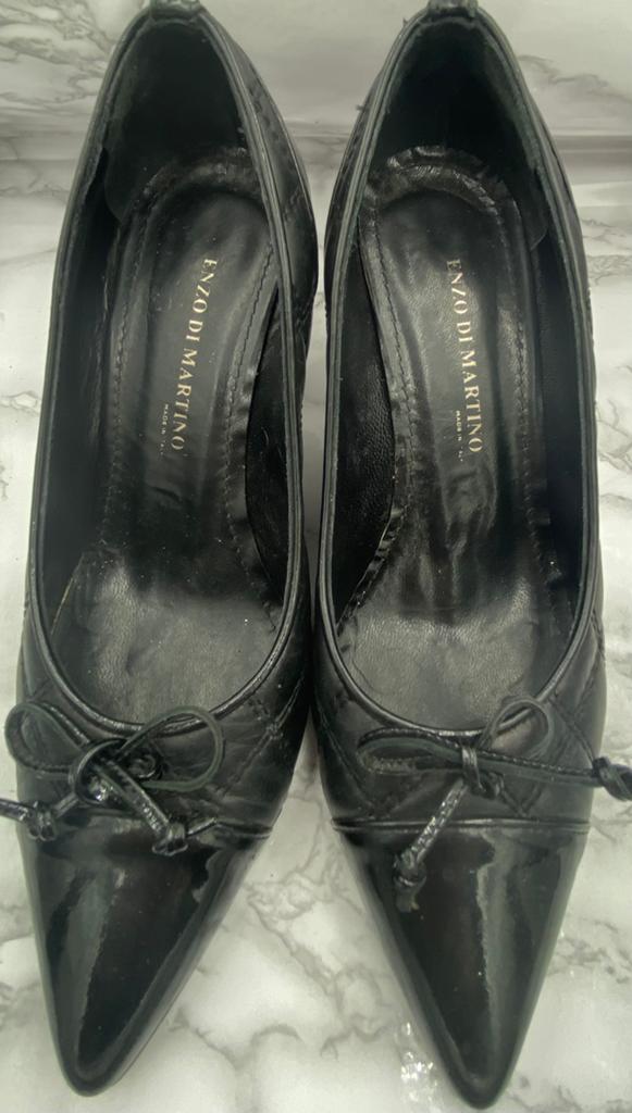 Zwarte leren pumps, Pumps, Zwart, Ophalen of Verzenden, Zo goed als nieuw