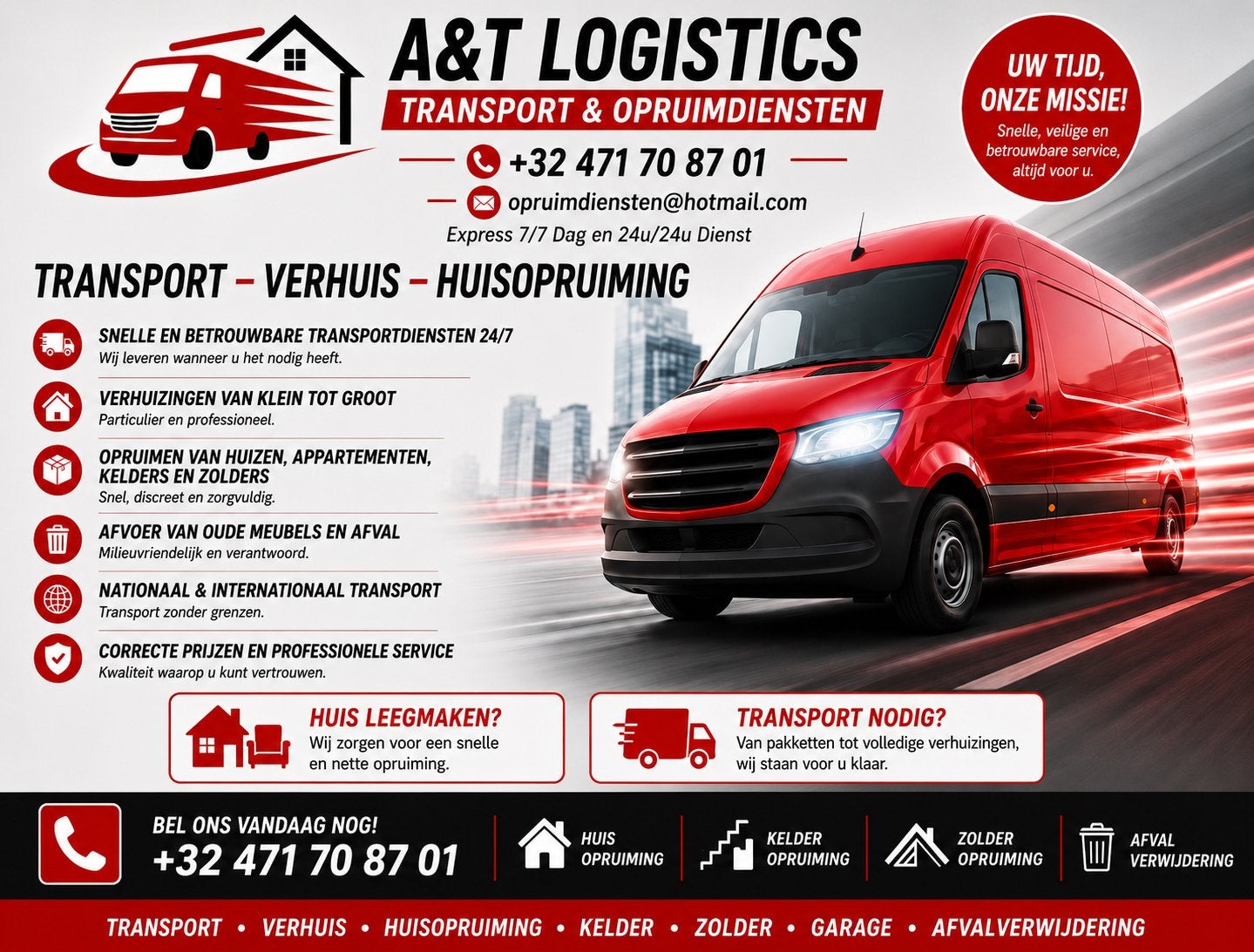 A&T LOGISTICS & OPRUIMDIENSTEN, Diensten en Vakmensen, Chauffeursdiensten