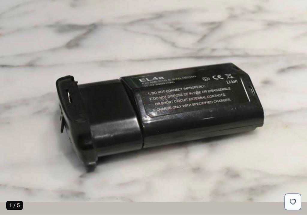 Batterie Nikon EL4a avec support de batterie MB-D10, TV, Hi-fi & Vidéo, Photo | Accumulateurs & Batteries, Utilisé, Enlèvement ou Envoi