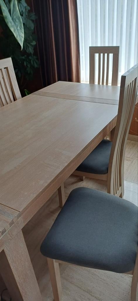 Eiken tafel met 6 stoelen, Ophalen