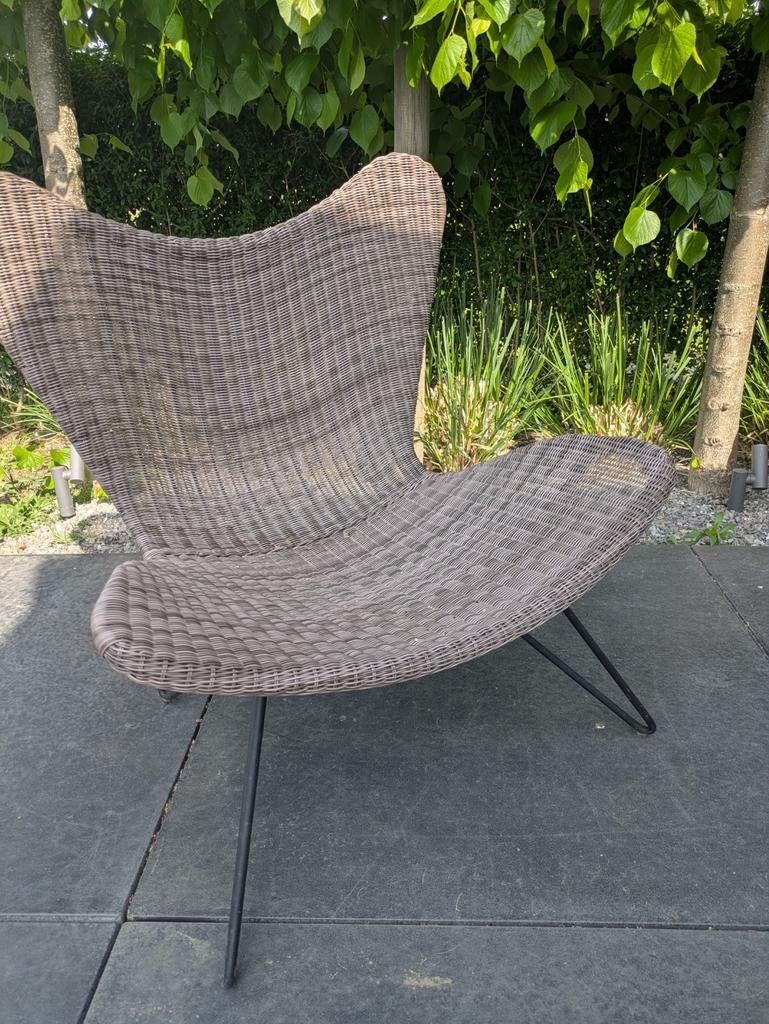 2 onberispelijke geweven fauteuils van PVC, Tuin en Terras