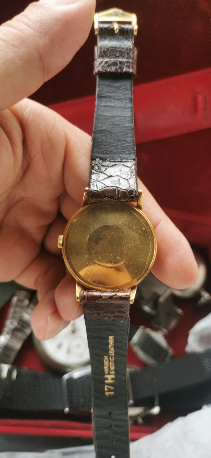 MONTRE VINTAGE ETERNA-MATIC CENTENAIRE – OR MASSIF 18K (750), Enlèvement, Or, Cuir