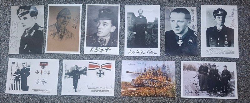 10 gesigneerde Ridderkruisdragers Panzerregimenten WOII, Ophalen of Verzenden, Landmacht, Foto of Poster