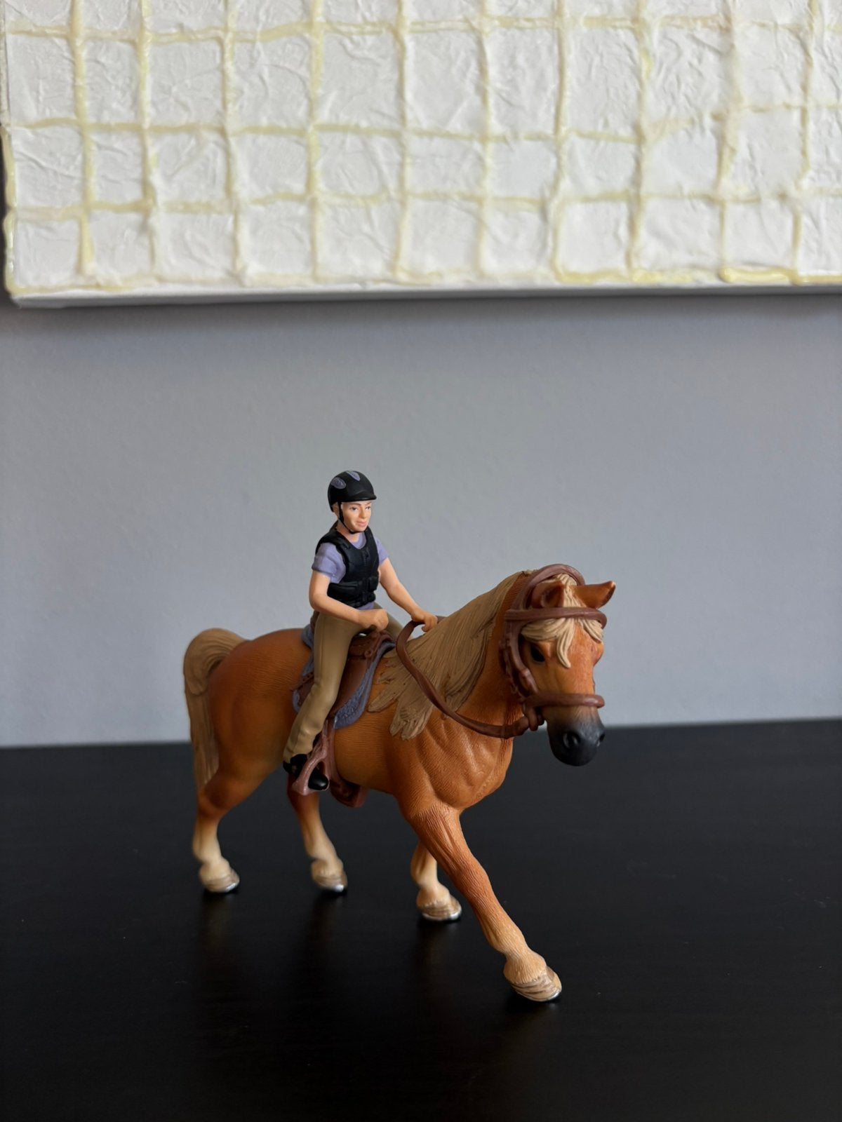 Schleich paarse ruiter met bruin paard, Verzamelen, Ophalen