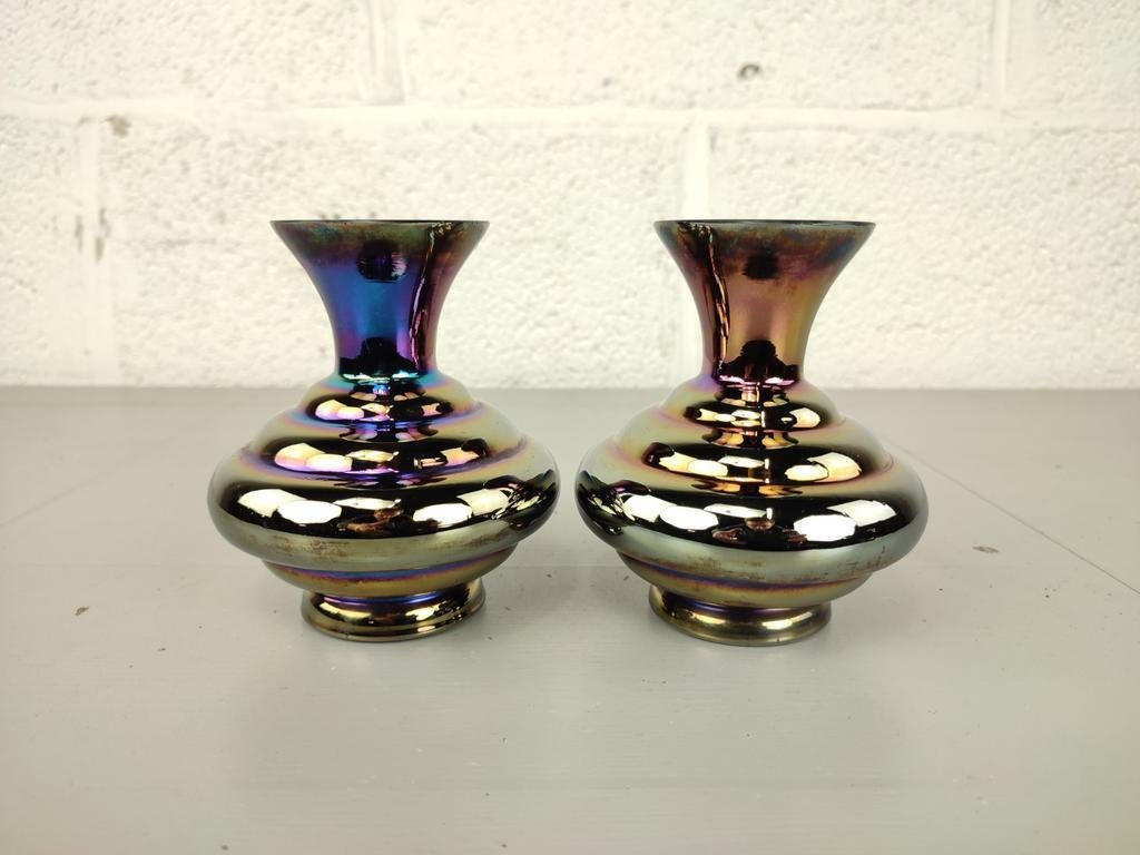 Duo antieke Ernst Steinwald vaasjes, Antiek en Kunst, Ophalen of Verzenden
