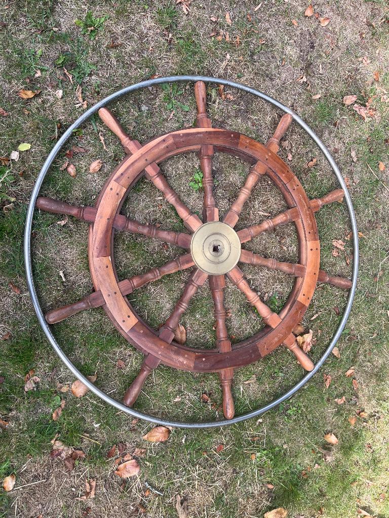 Houten stuurwiel 120 cm, Watersport en Boten, Ophalen, Zo goed als nieuw, Motor en Techniek, Zeilboot of Motorboot