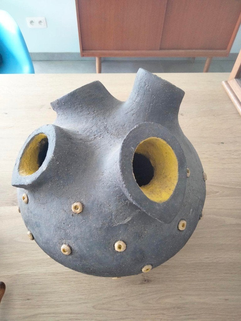 1970s vintage studio keramiek object kunst, Antiek en Kunst, Kunst | Designobjecten, Ophalen, Object, Steen/keramiek, Handgemaakt