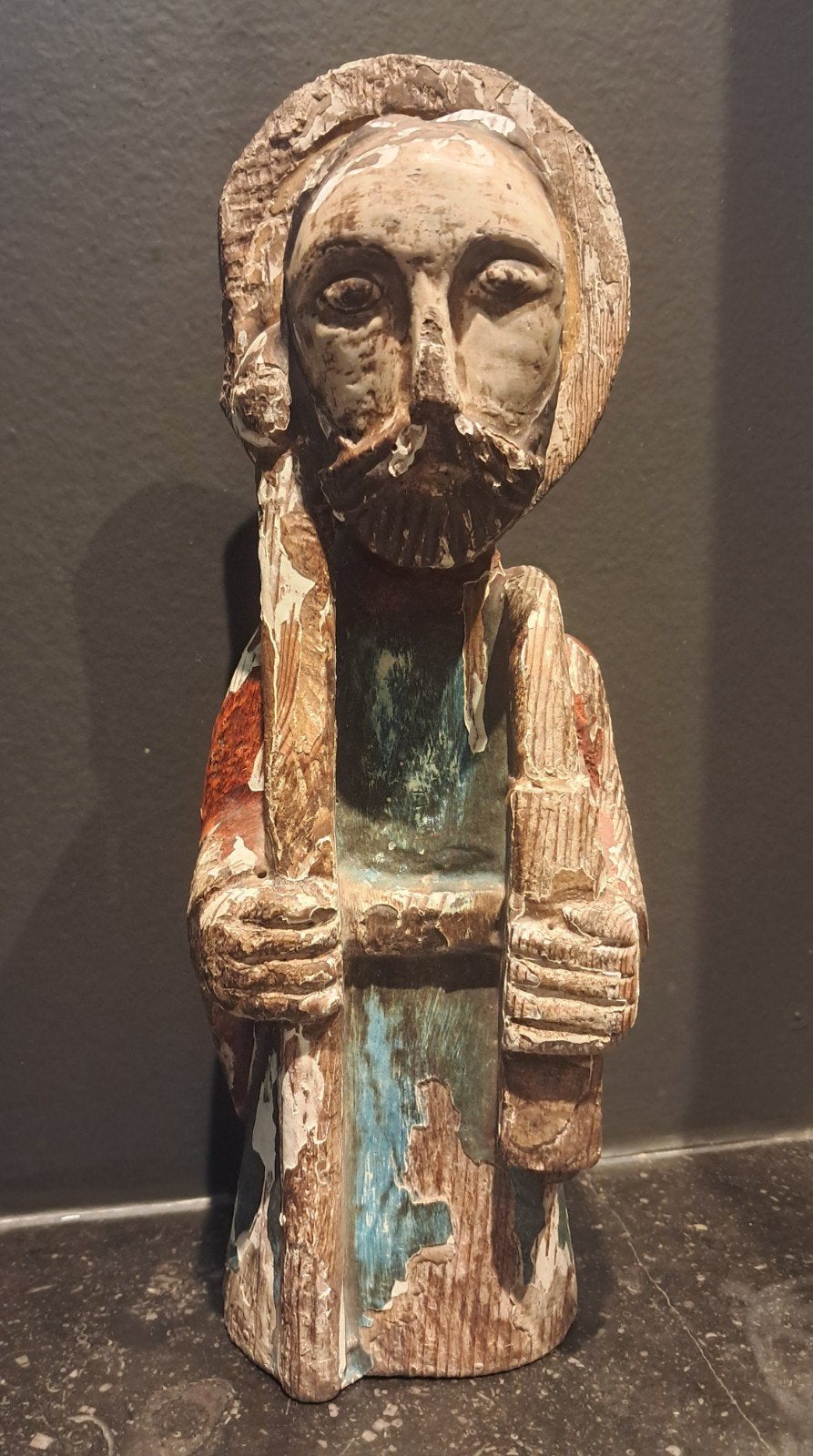 Authentiek,handgesneden houten  Christusbeeld, Antiek en Kunst, Ophalen of Verzenden