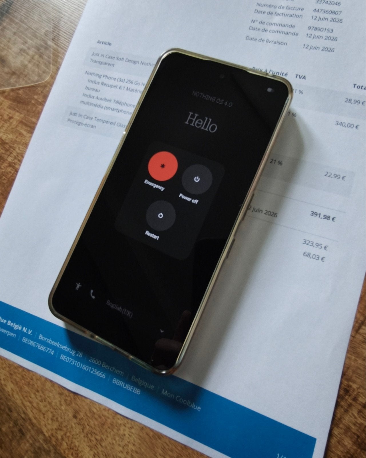 Nothing Phone (3a) 256 Go noir 5G – 4 mois, sous garantie, Enlèvement, Utilisé
