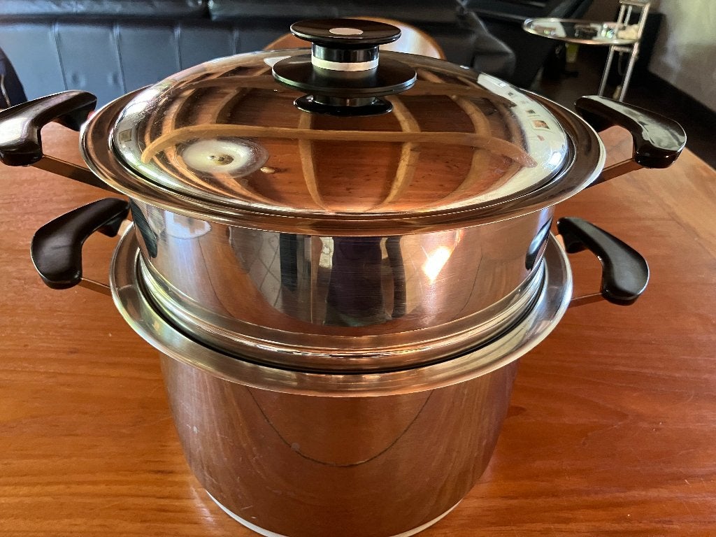 kookpan, Ophalen, Inox, Met handvatten, Zo goed als nieuw