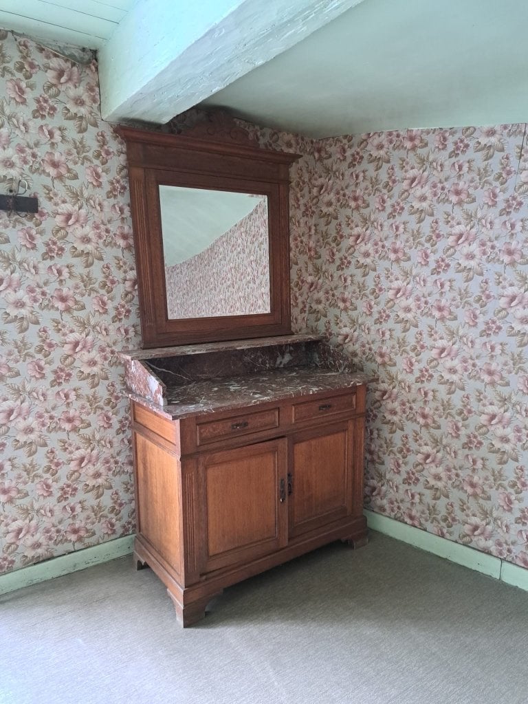 Meuble ancien - coiffeuse, Maison & Meubles, Tables | Coiffeuses, 100 à 150 cm, Enlèvement, Utilisé, 200 cm ou plus