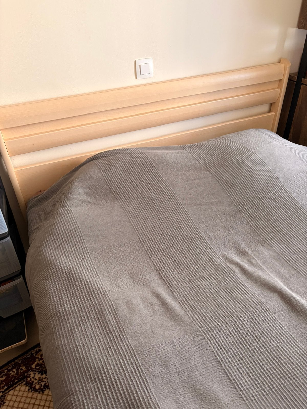 Bedkader en lattenbodem (140cm op 200cm) (Laatste week), Ophalen, Tweepersoons, 140 cm, Zo goed als nieuw