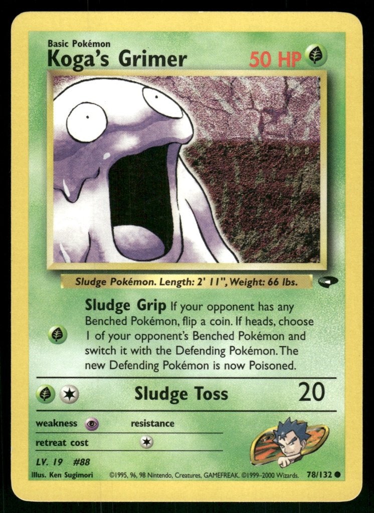 Koga's Grimer 78/132 - Gym Challenge (NM), Envoi, Utilisé