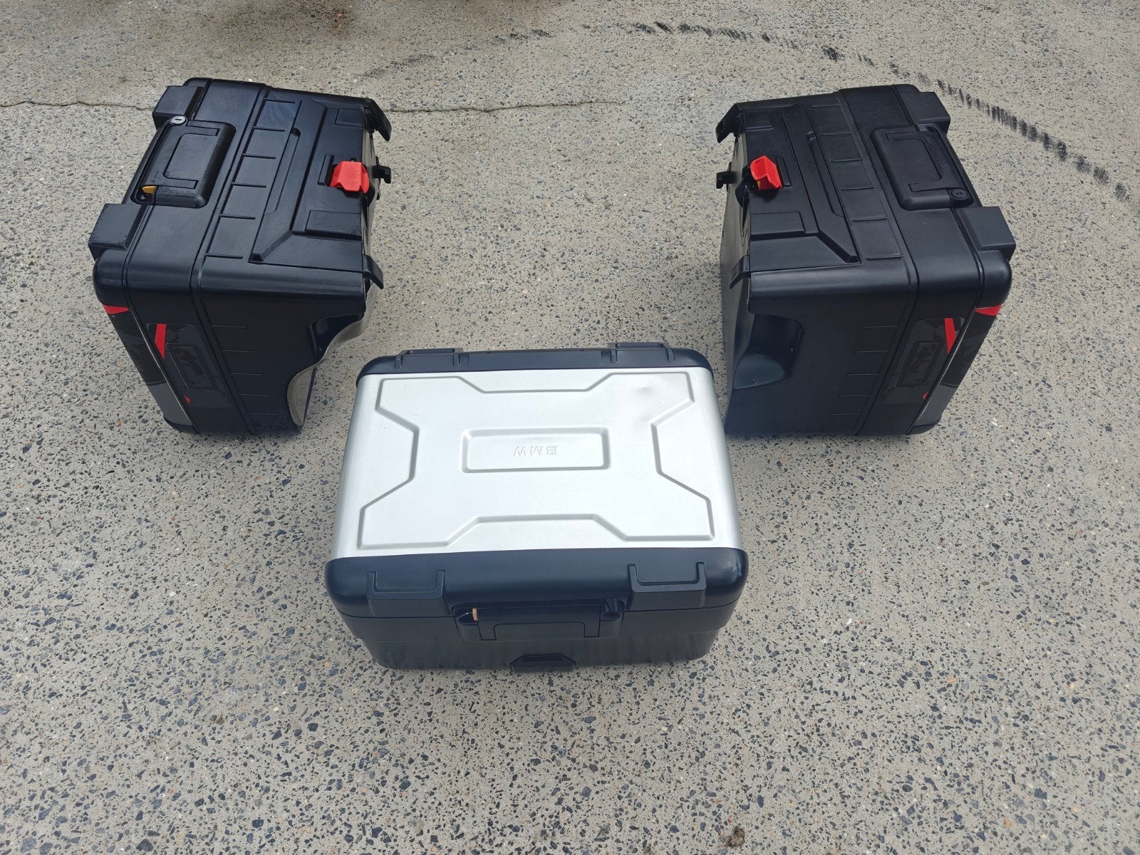 Set de bagages BMW GS Vario — valises latérales + top case, Motos, Enlèvement