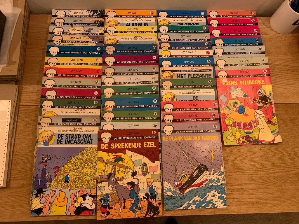 STRIPFIGUUR JOMMEKE: LOT 45 STRIPS NRS 46-91, Plusieurs BD, Enlèvement ou Envoi, Utilisé, Jef Nys.