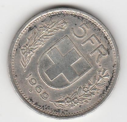 Zwitserse 5 frank, 1969 Zilver, Postzegels en Munten, Ophalen, Overige landen, Losse munt, Zilver