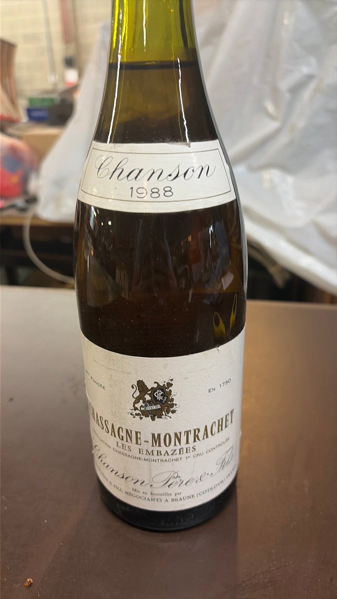 Chassagne-Montrachet 1988, Collections, Enlèvement, Comme neuf